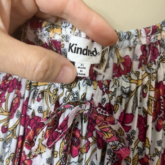 NWOT Kindred Floral Boho Pink Rayon Midi Sun Dress Size XL - Picture 4 of 10